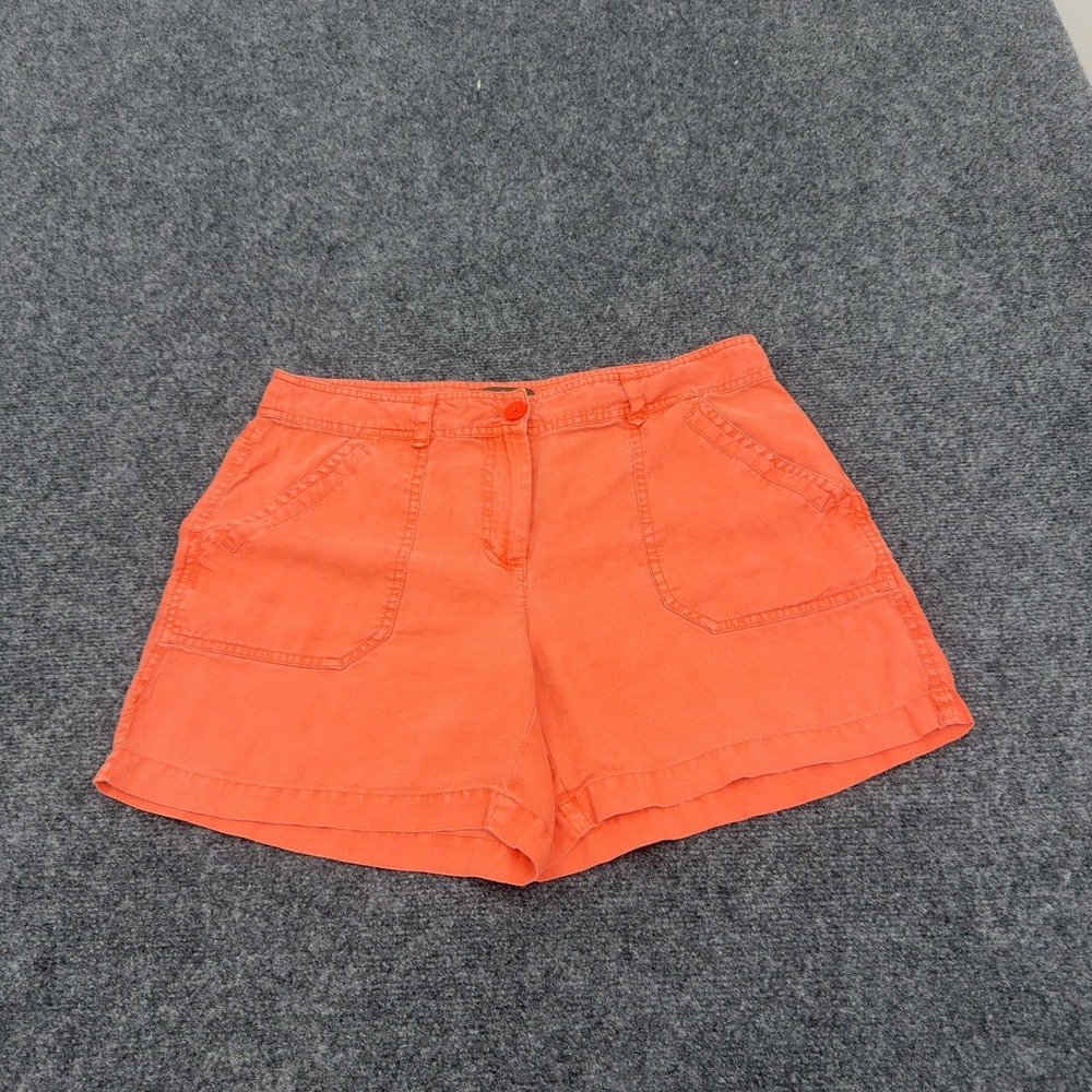 Tommy Bahama Shorts Womens 8 Orange Linen Leigh Fit Casual Summer Beach Tropical